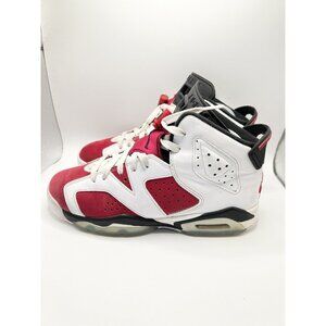Nike Air Jordan 6 Retro GS  Carmin Sneakers Red White Youth Size 6.5Y